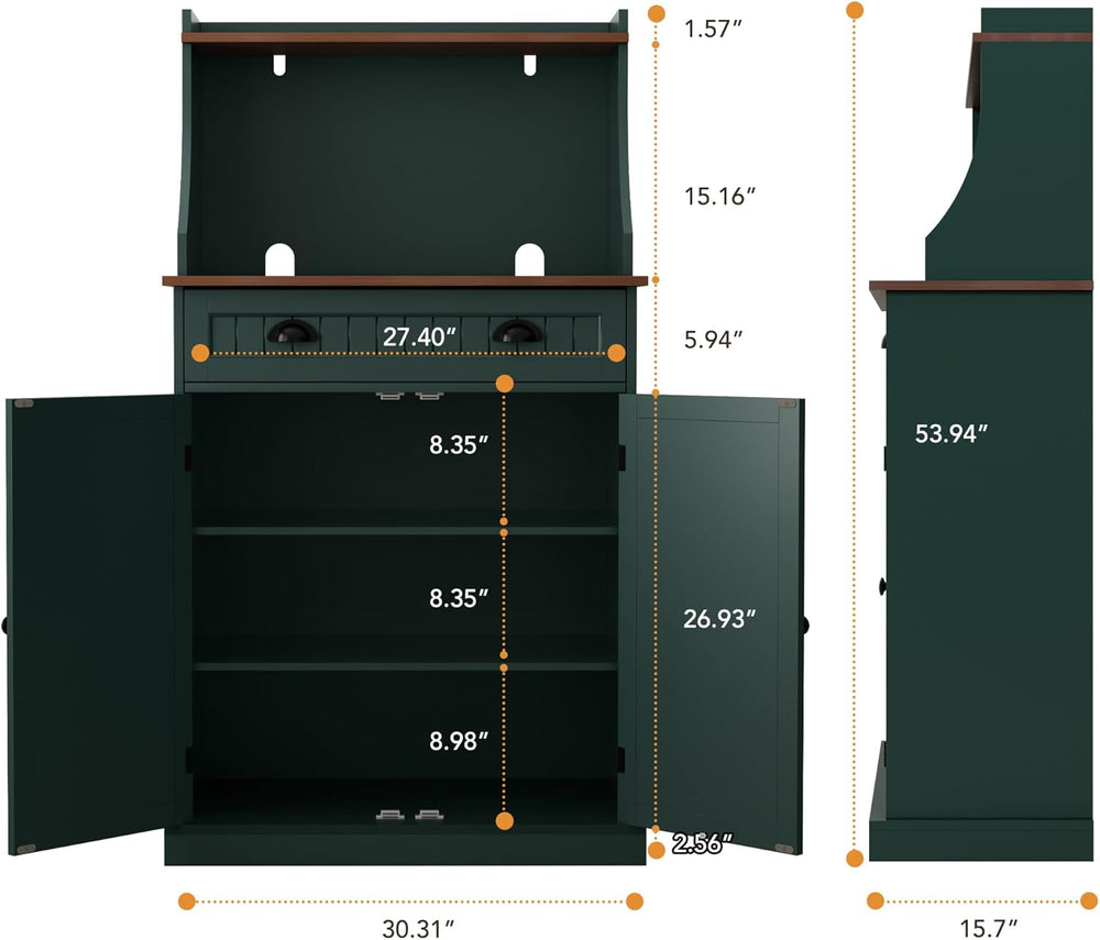 HOLTICO 54" Kitchen Pantry Storage Cabinet with Doors and Adjustable She...