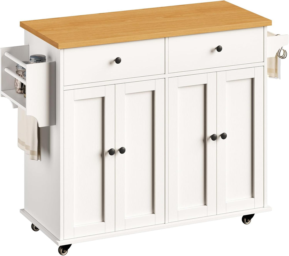 Kitchen Island with Storage, 35.4" Rolling Kitchen Island Cart on Wheels...