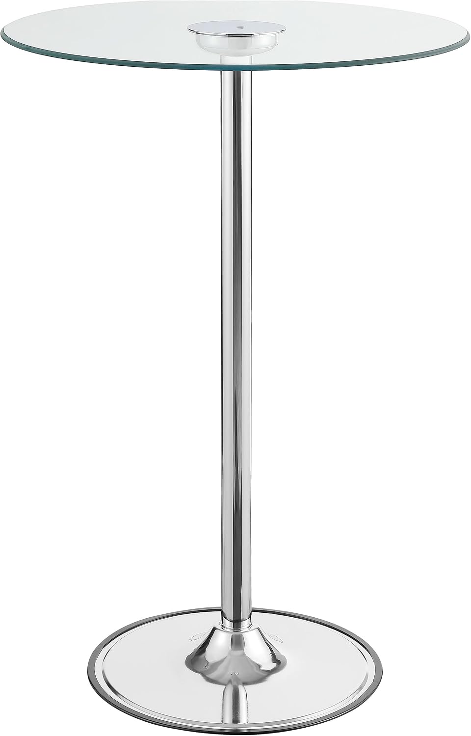 Chrome Glass Top LED Bar Table