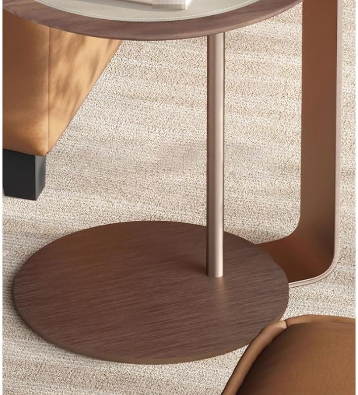 Living Room Sofa Side Table Tea Light Luxury Home Bedroom Saddle Leather Stor...