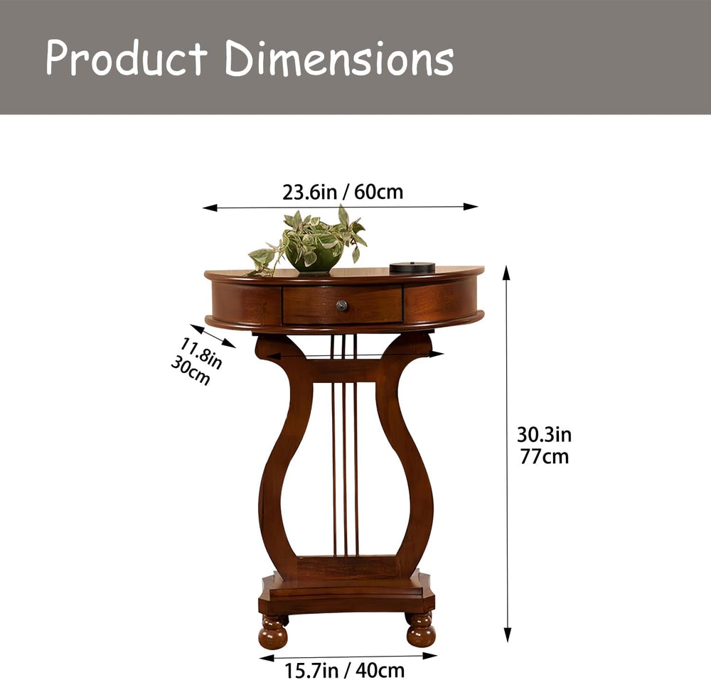 Half Moon Shaped Entryway Side Table, Narrow Semi Circle Console Table, Solid...