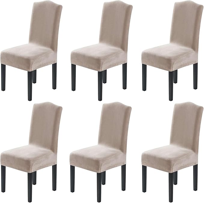 H.VERSAILTEX Velvet Dining Chair Covers Stretch Chair Covers for Dining Room ...