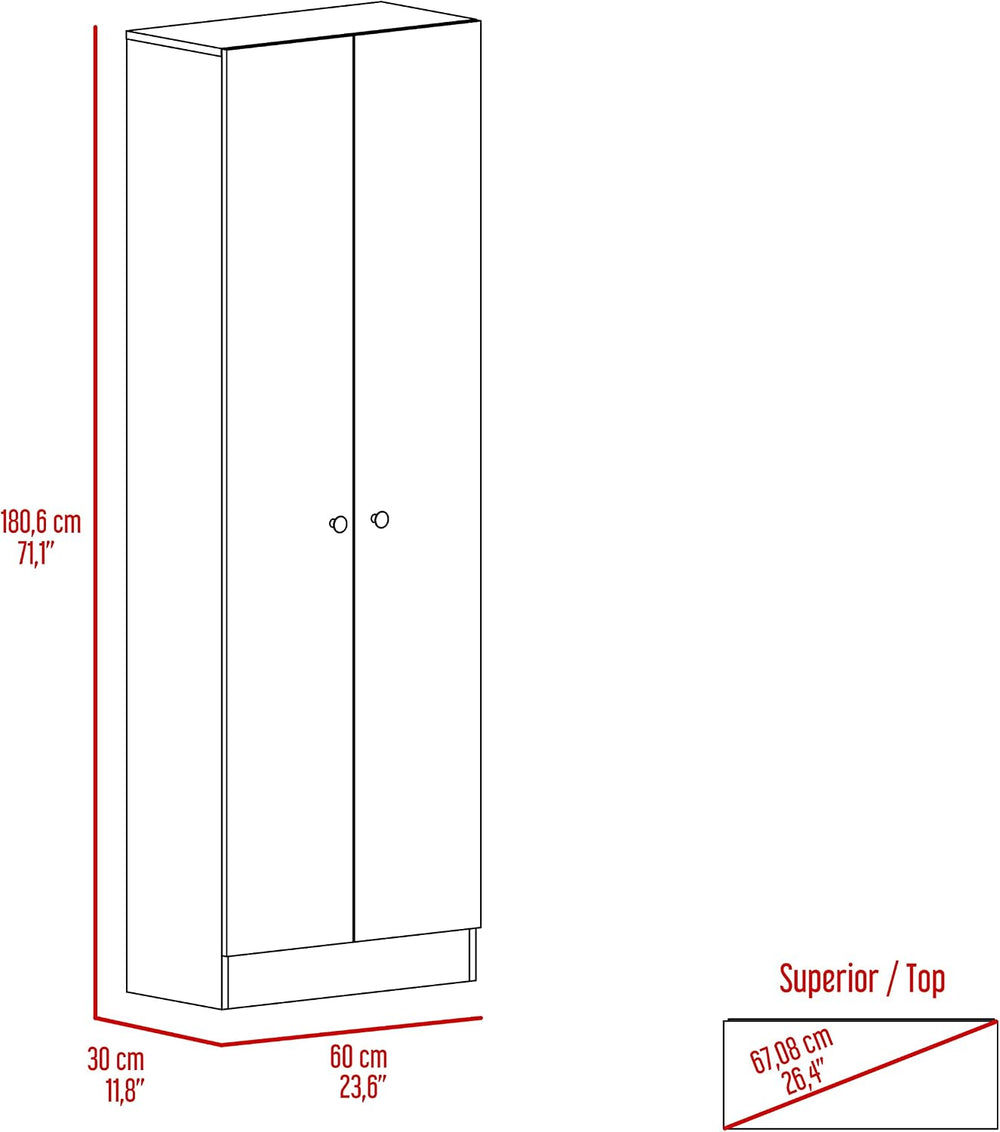 71" H Kitchen Storage Pantry Cabinet,2-Door Wooden Cupboard Credenza Buf...