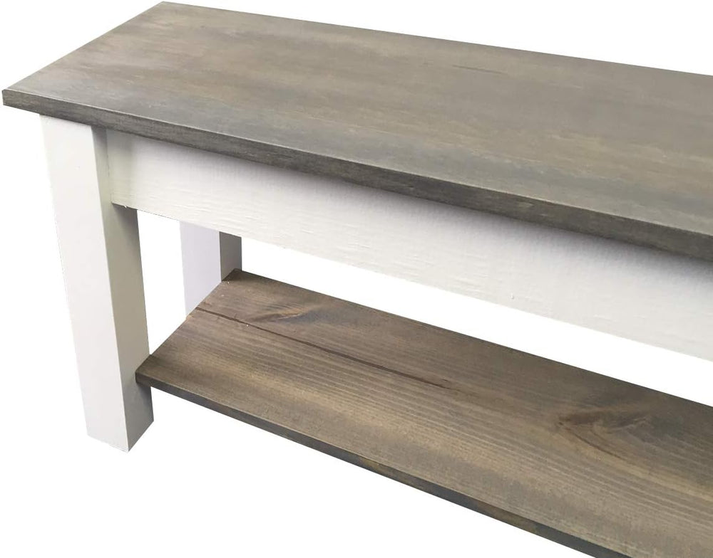 Ezekiel and Stearns Cottage Bench with Shelf (42)