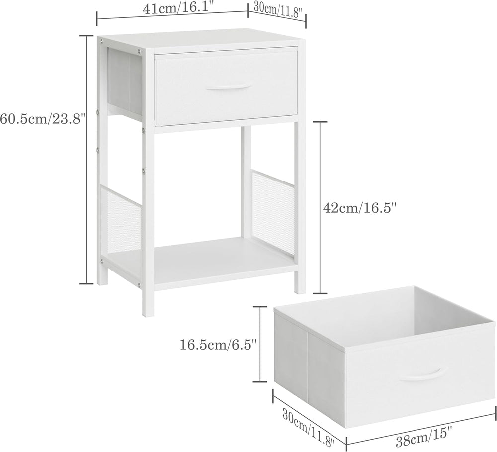 YAUKOMEL Nightstand Set of 2,End Table with Fabric Drawer,Side Table Set of 2...