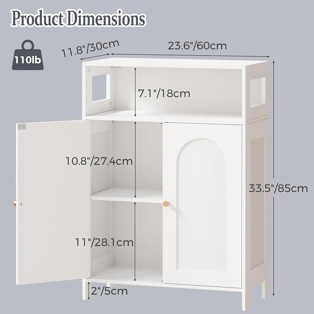 BEWISHOME Bathroom Storage Cabinet, Bathroom Floor Storage Cabinet, Freestand...