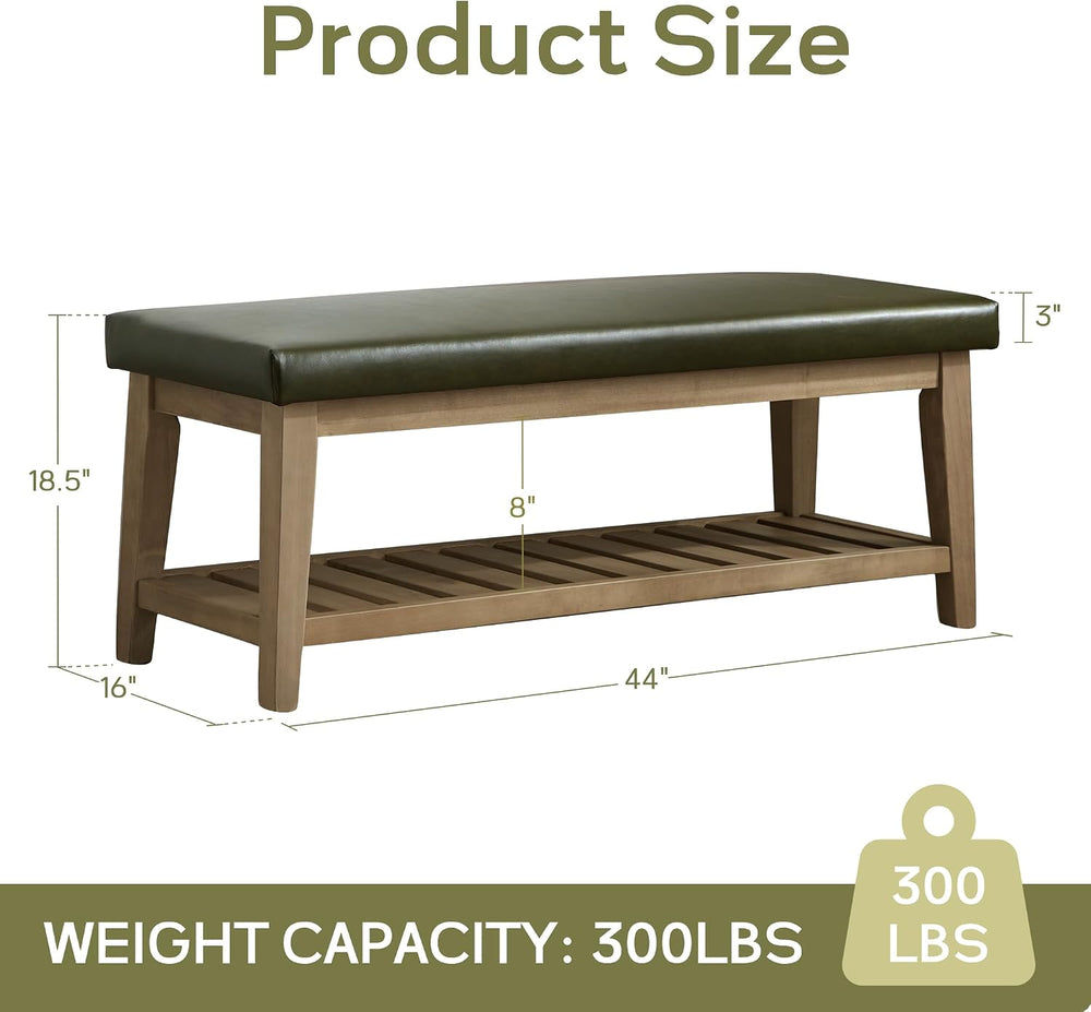 HUIMO Entryway Shoe Bench with Cushion, End of Bed Bench,Upholstered Bench fo...