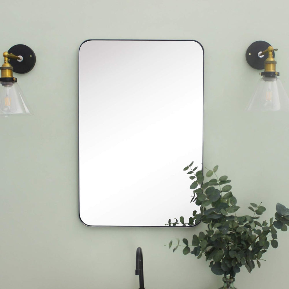 GRACTO 20 x 30'' Polished Nickel Rectangle Bathroom Vanity Mirror for...