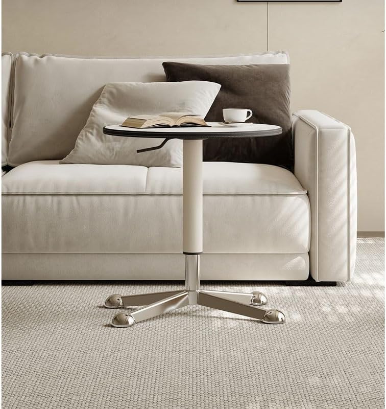 Rustic Side Table Movable Rock Slab Side Table Living Room Creative Multifunc...