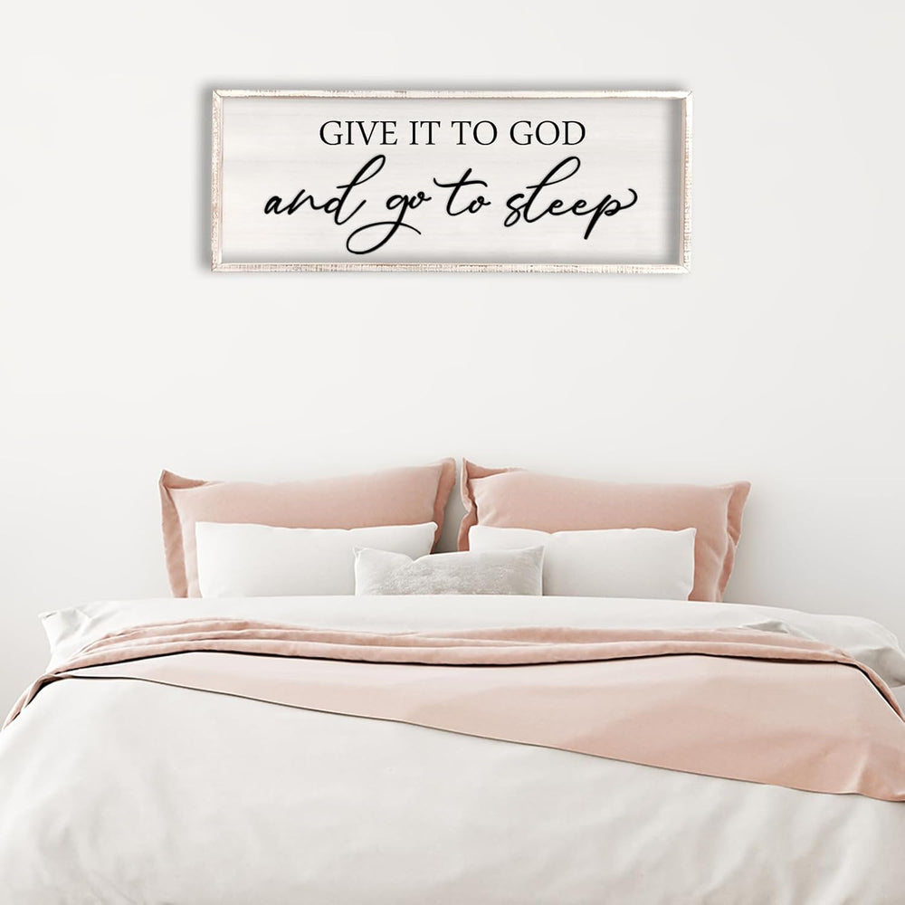RLWangChao Give it to God and Go to Sleep Sign Wall Decor 40" X 15"...