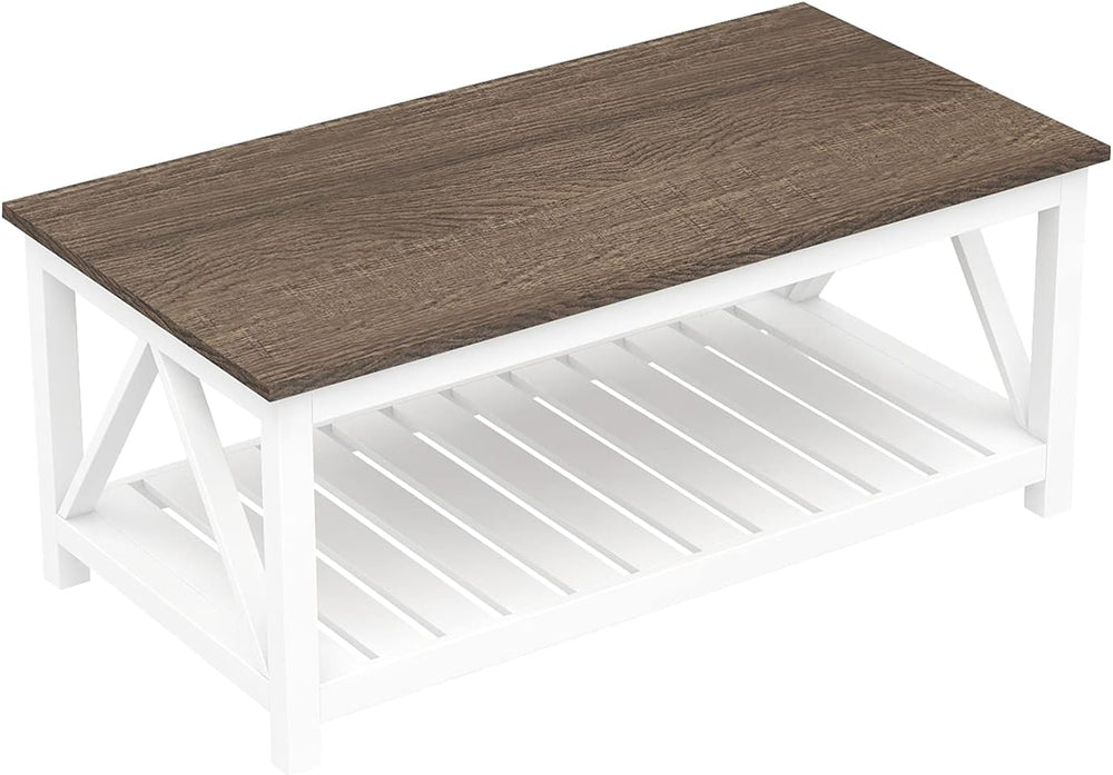 ChooChoo 40" Farmhouse Coffee Table with A-Frame Design for Living Room