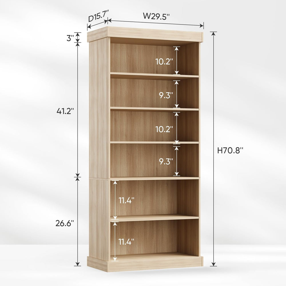 Vyre 70.8" Tall Farmhouse Modular Kitchen Storage Cabinet, 6-Tier Adjust...