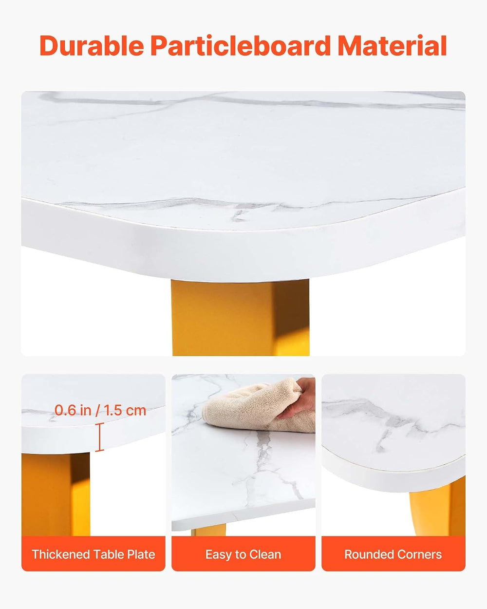 VEVOR Executive Desk, 63" W x 31.5" D Large Office Desk, Modern Com...
