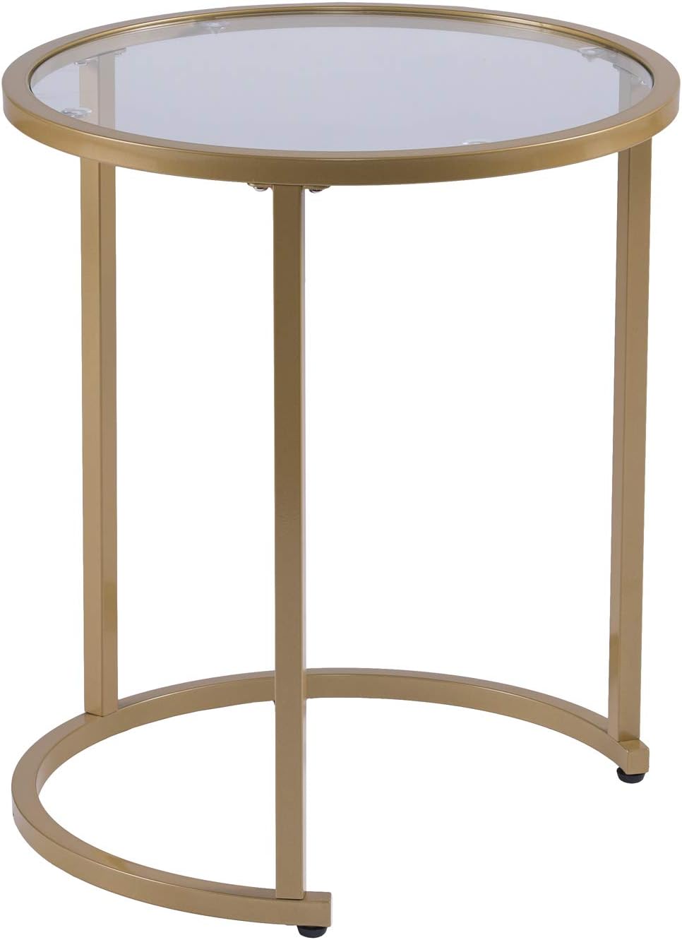 SEI Furniture Evelyn Glam Nesting Side Table 2pc Set, Gold (AMZ2924KC)