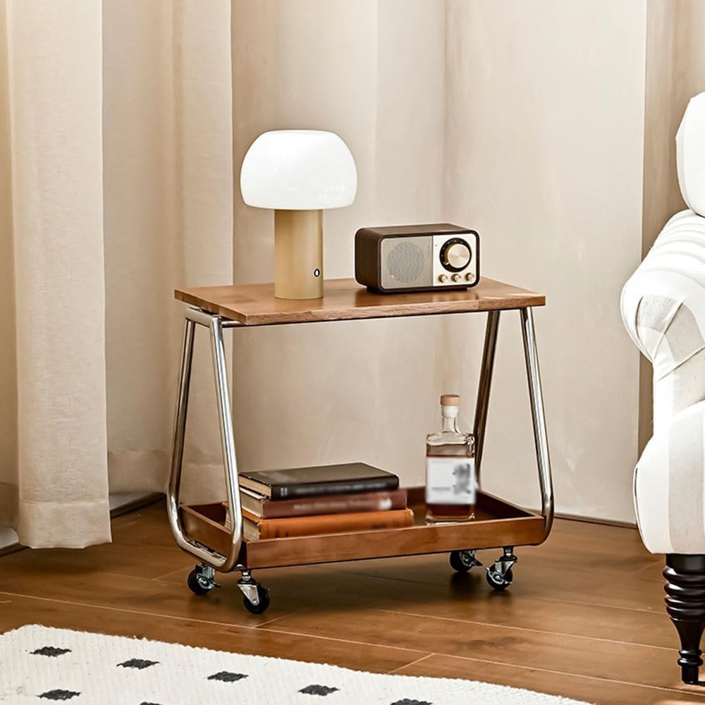 Mobile Side Table Mobile Sofa Side Table Modern Minimalist Trolley Wheeled St...