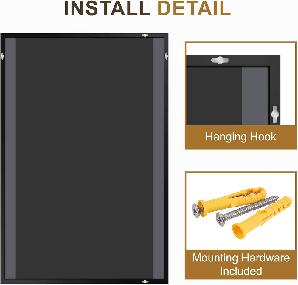 Bathroom Vanity Mirror for Over Sink, 30x20 Inch Matte Black Mirror