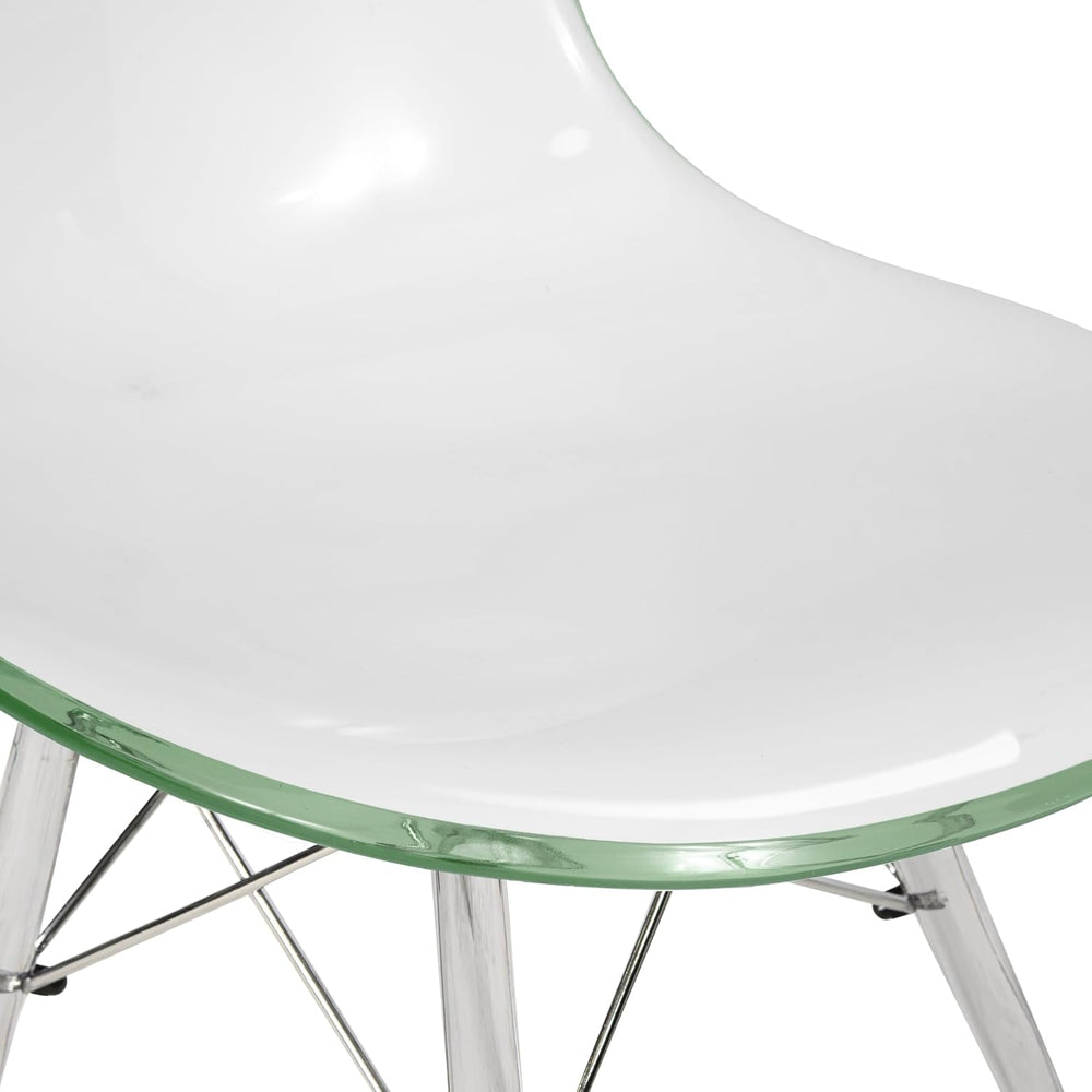 LeisureMod Cresco Modern Molded Dining Chair, Chrome-Plated Eiffel Base and A...