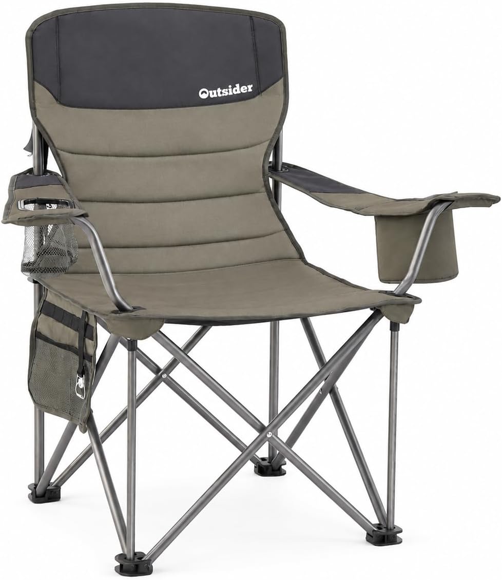 OUTSIDER Oversized Camping Folding Chair, Heavy Duty 500 LBS Portable Foldabl...