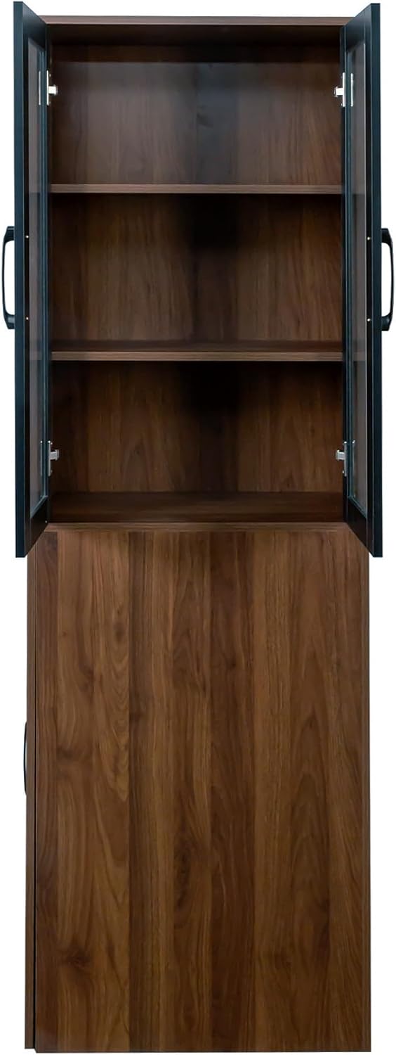 Ultra-Slim 70.87" H Display Storage Cabinet w/ 4-Tier Pull-Out Multi-Fun...
