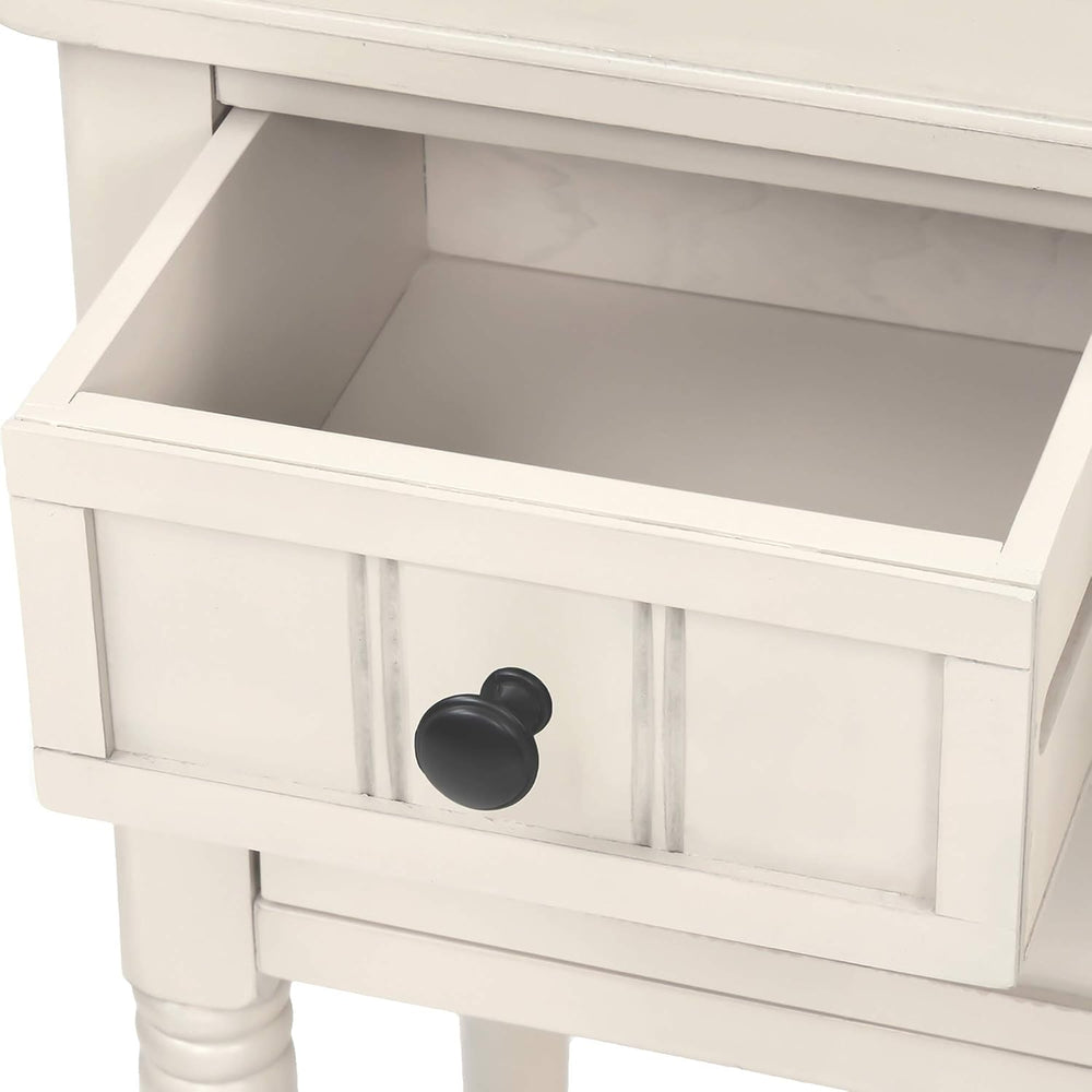 Merax Slim Console Table with Storage, 2 Tier Sofa Table with 3 Drawers and 1...