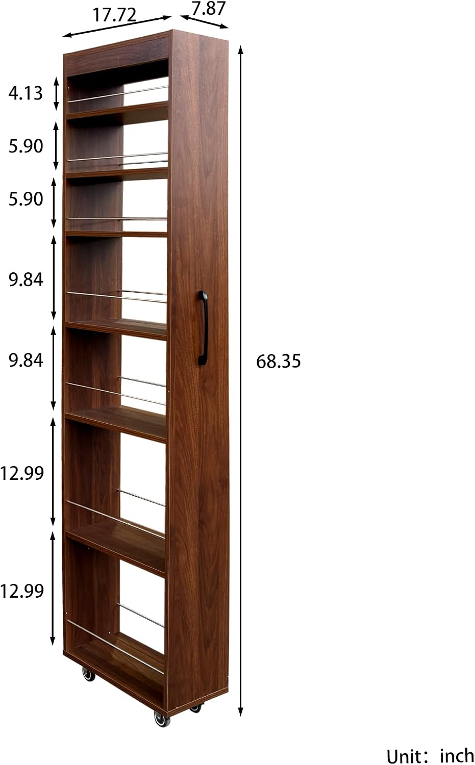 KEIKI 7 Tier Pull-Out Kitchen Pantry Storage Cabinet, Multi-Tier Single-Sided...