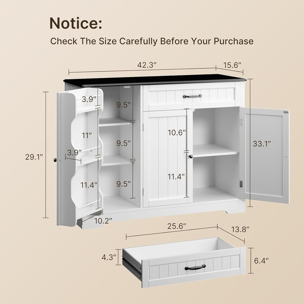 Gizoon Kitchen Coffee Bar Cabinet with Storage Kitchen Sideboard Buffet Cabin...