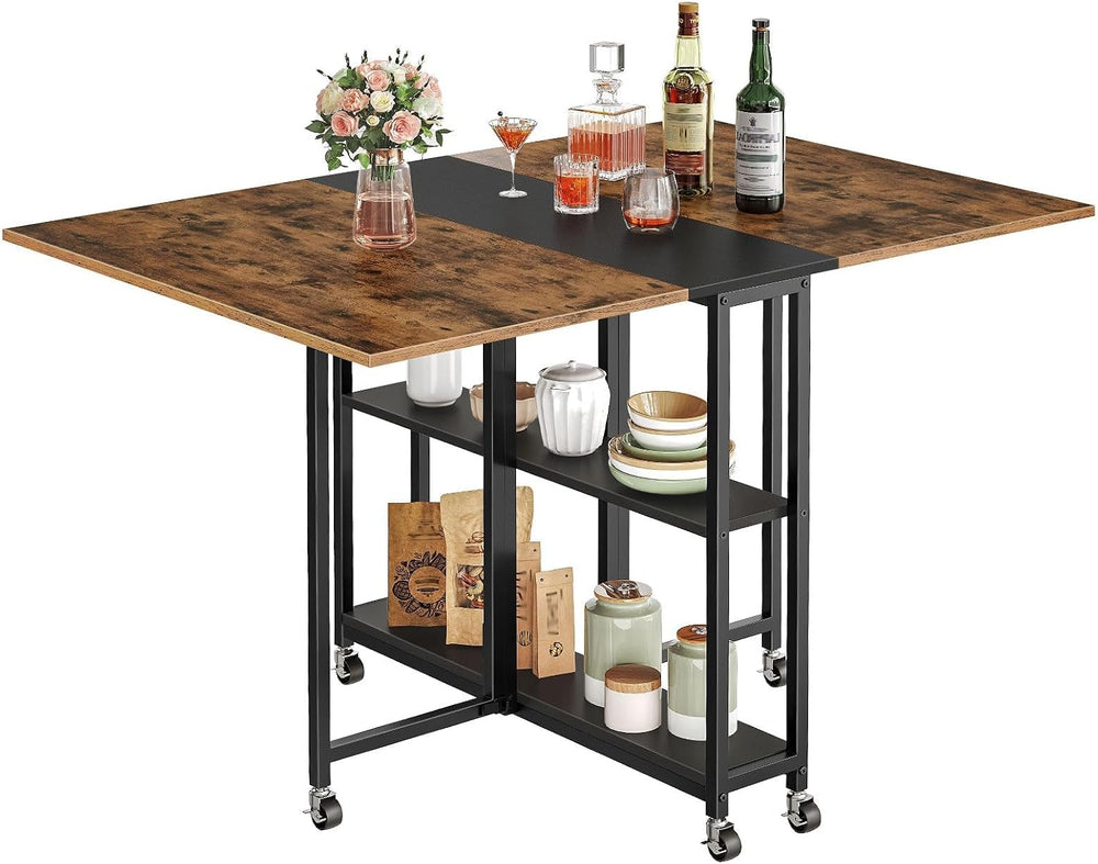 CHOEZON Folding Dining Table, Movable Dining Table, Expandable Kitchen Table,...