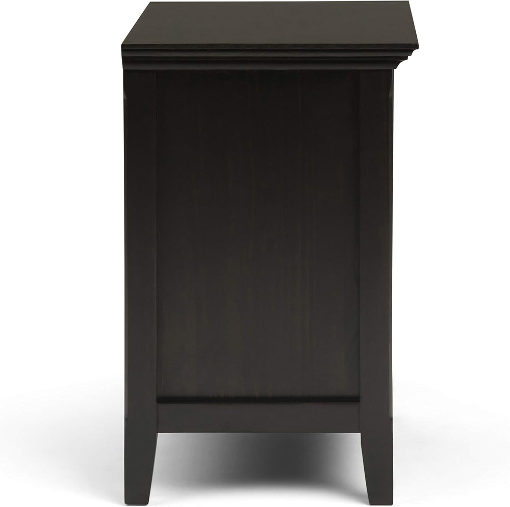 SIMPLIHOME Amherst Solid Wood 24 inch Wide Traditional-Style Bedside Nightsta...