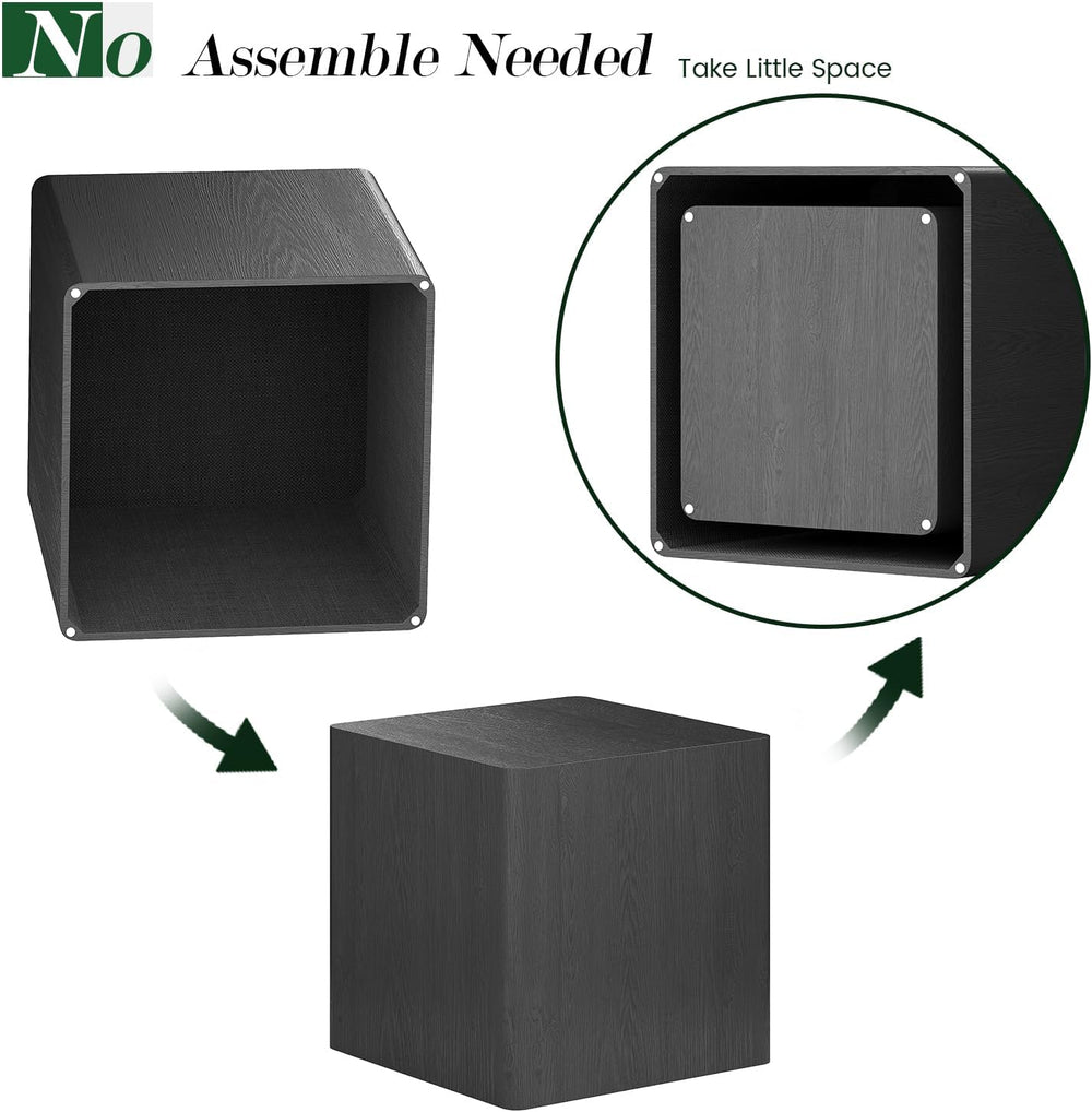 Nesting Coffee Table Set of 2, Black End Table for Small Spaces | Modern Coff...