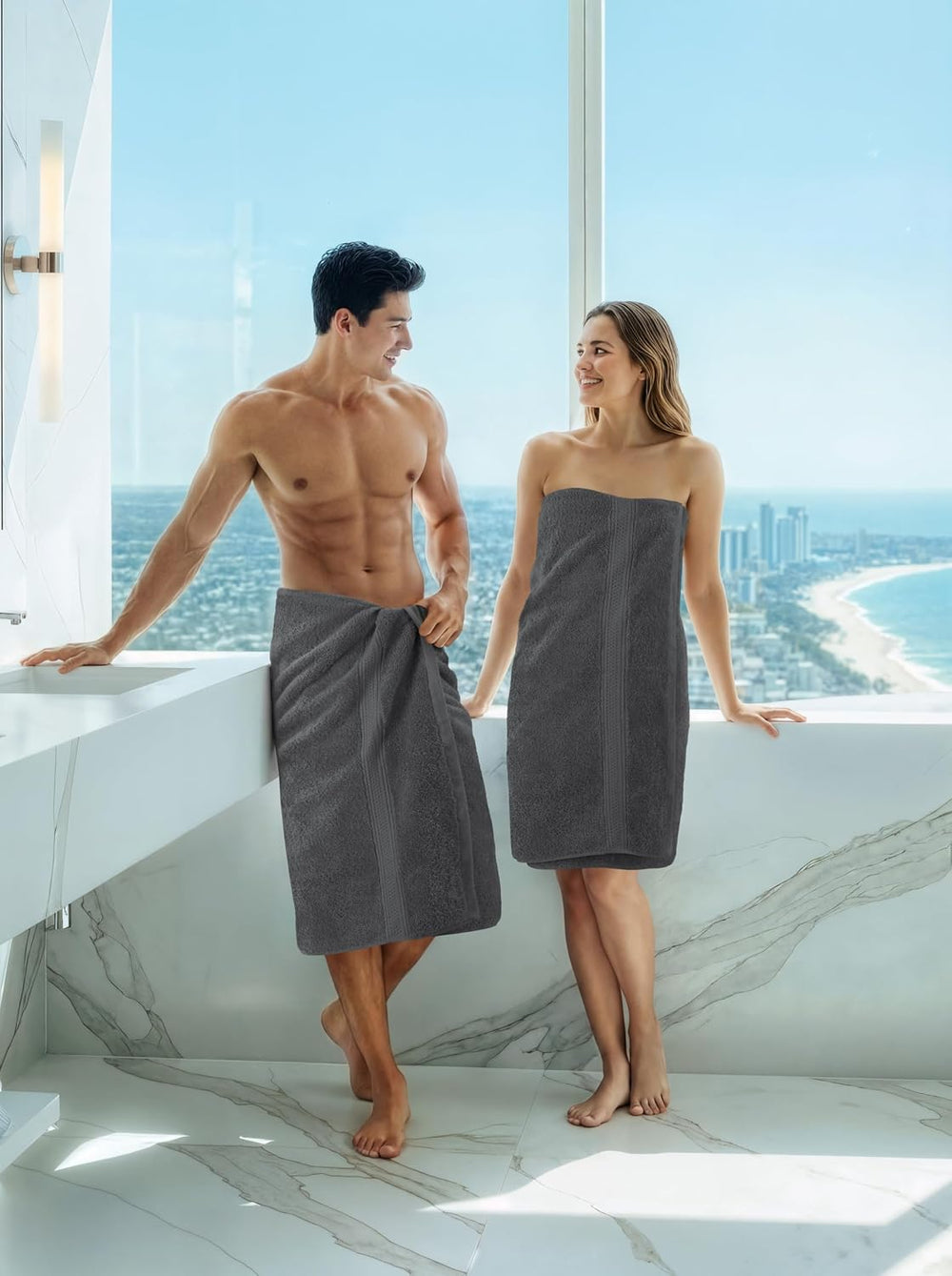Utopia Towels 4 Pack Premium Bath Towels, 27x54 in, 600 GSM Cotton Grey