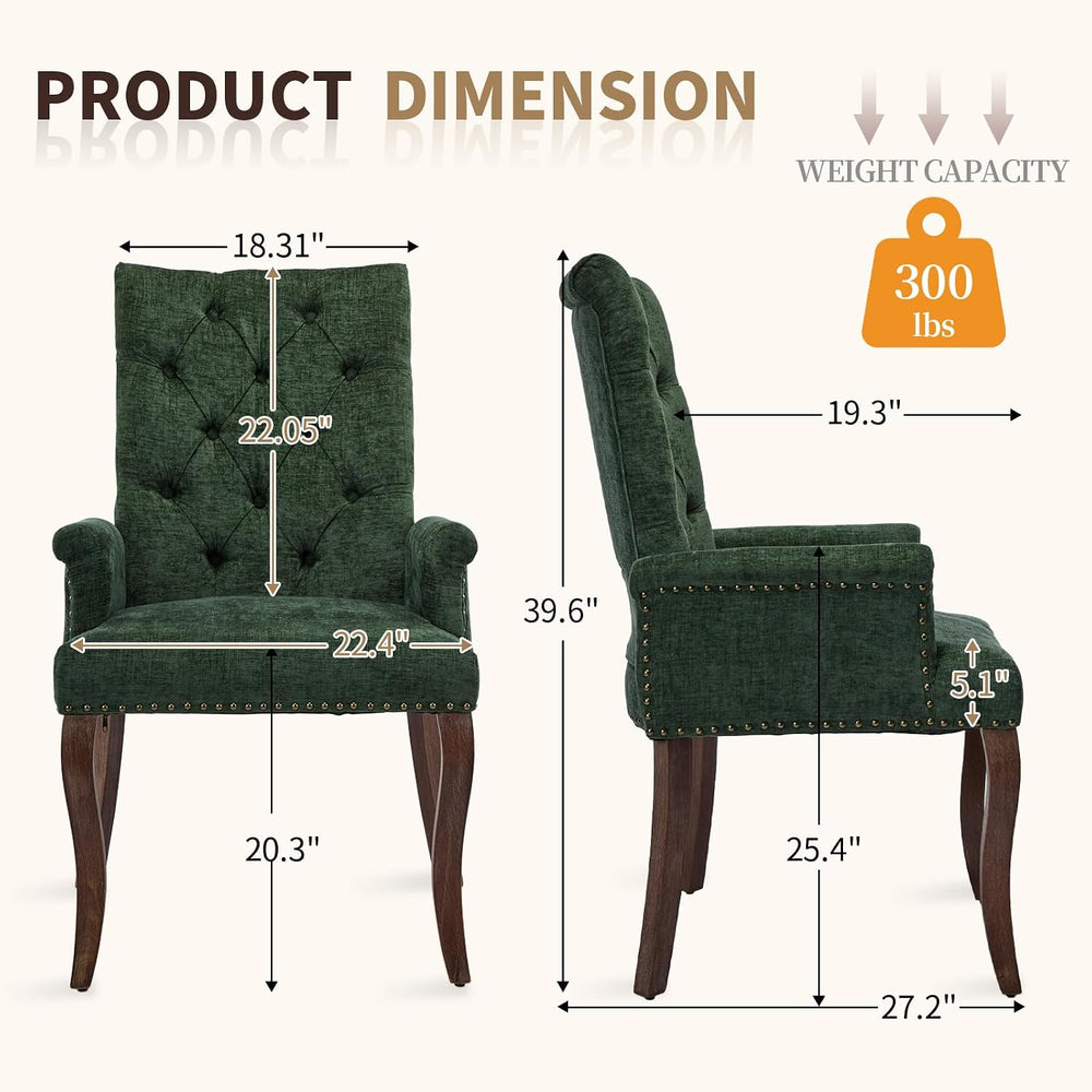 cinkehome Set of 4 Upholstered Dining Chairs, Dining Room Kitchen Chair with ...