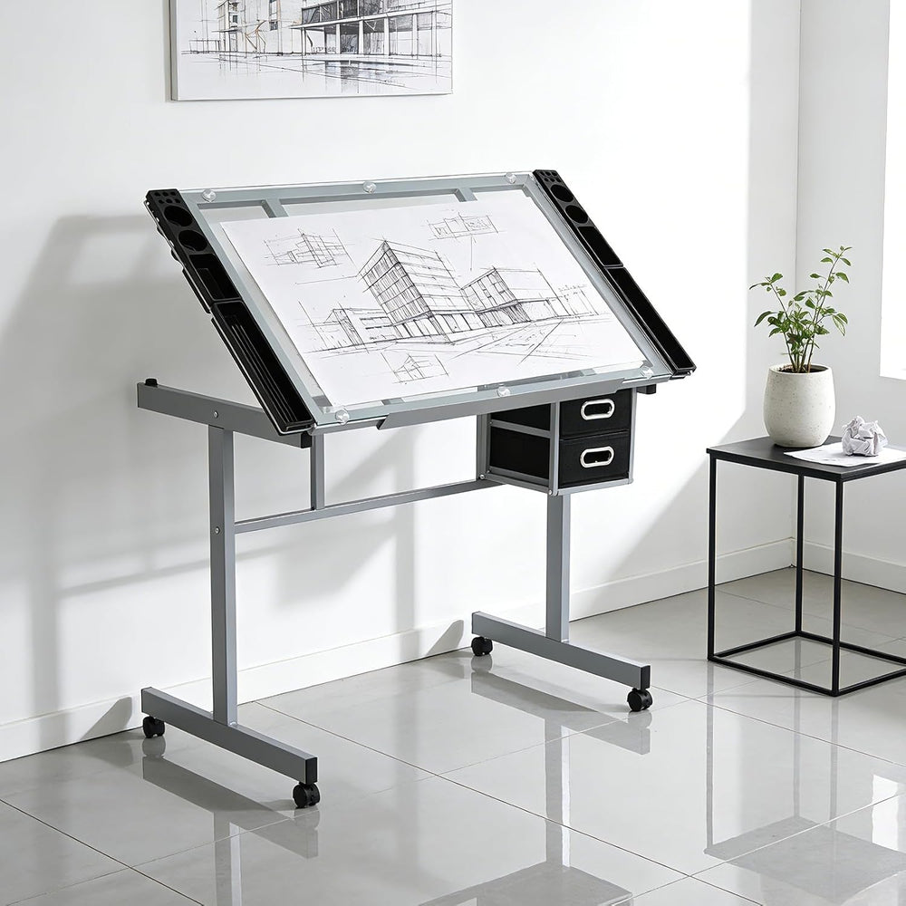 Magshion Drafting Table Adjustable Drawing Table | Art Craft Desk with 0-65° ...