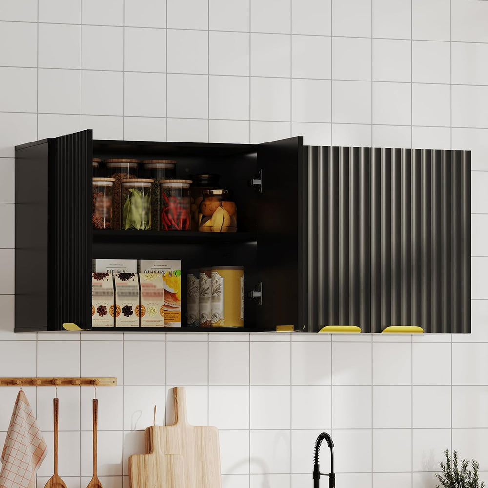 ChooChoo 4 Doors Wall Cabinet Laundry Room, Bathroom Wall Cabinet with Adjust...