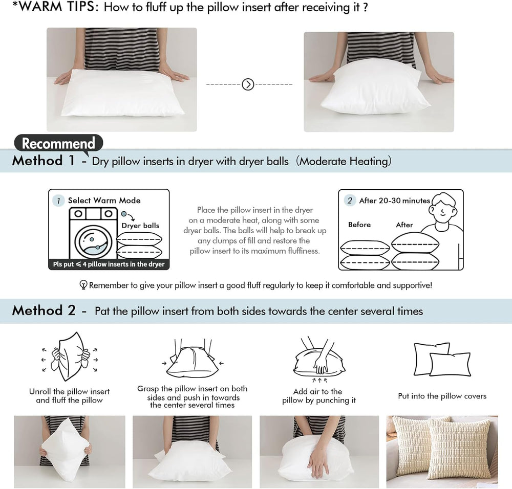 MIULEE Pillow Insert 14x40 Inch Decorative Rectangle Throw Pillow Inserts