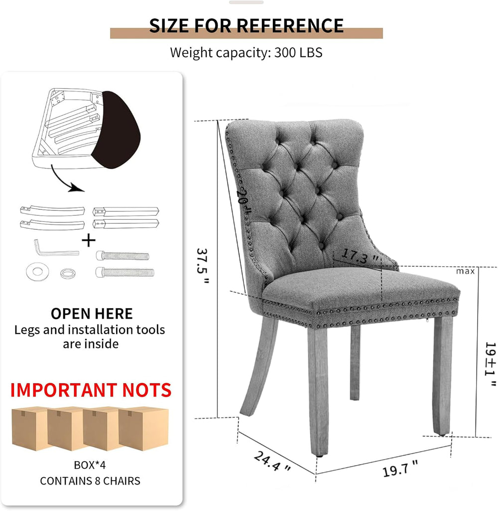 Espresso Brown Mid Century Modern Dining Chairs Set of 8, Velvet Upholstered ...