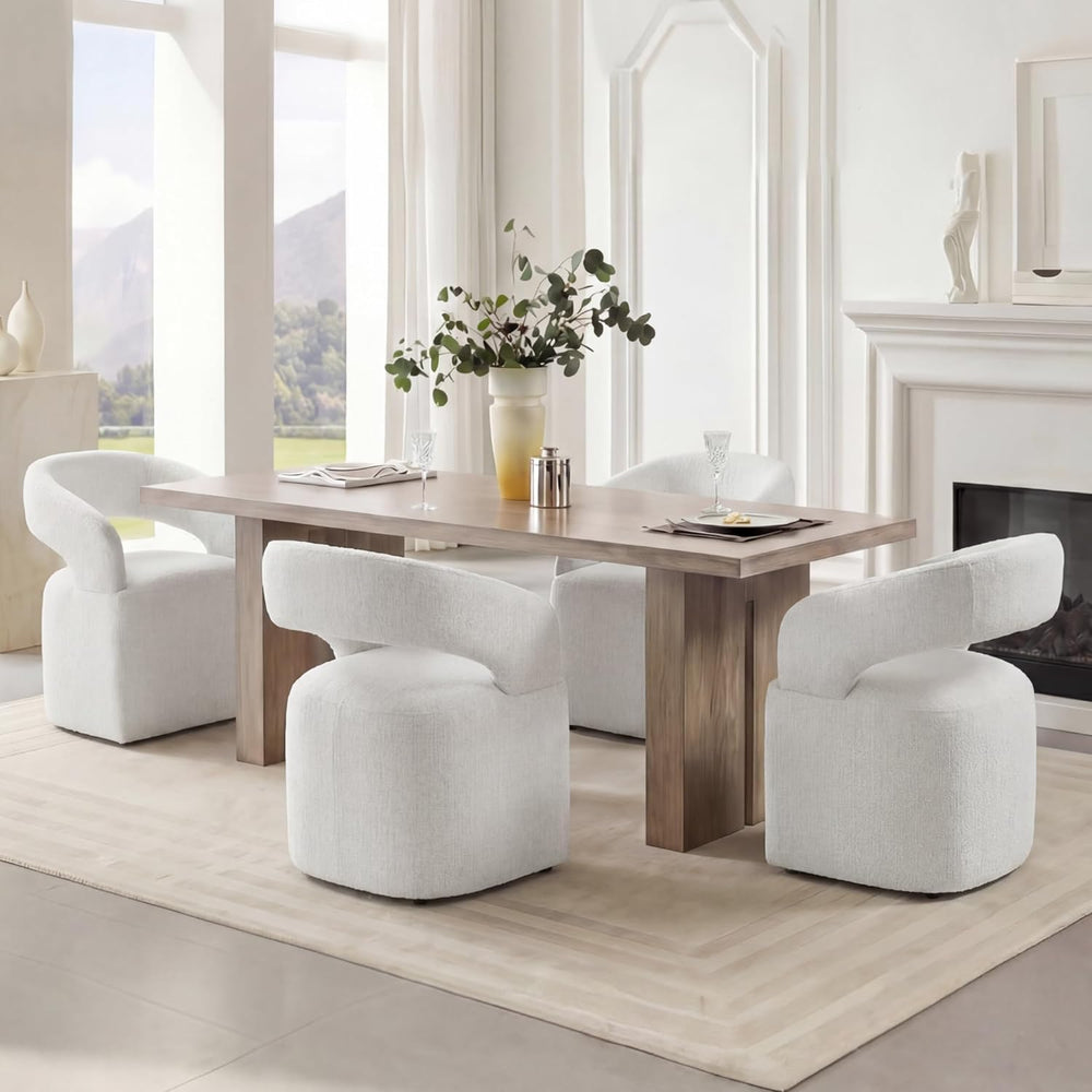 KISLOT Upholstered Dining Chairs Set of 4, Modern Arm Kitchen & Dining Ro...