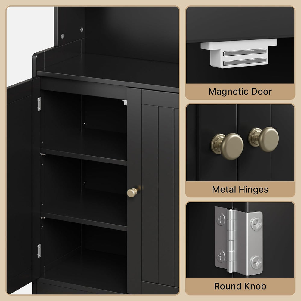 Gizoon Small Bathroom Storage Cabinet, Freestanding Organizer with 2 Doors, 2...