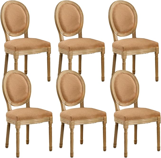 French Country Dining Chairs Set of 6,Farmhouse Upholstered Dining Room Chair...