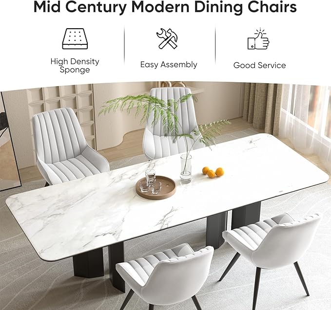 Nalupatio Modern Dining Chairs Set of 2, Comfy Dining Room Chairs with Thick ...