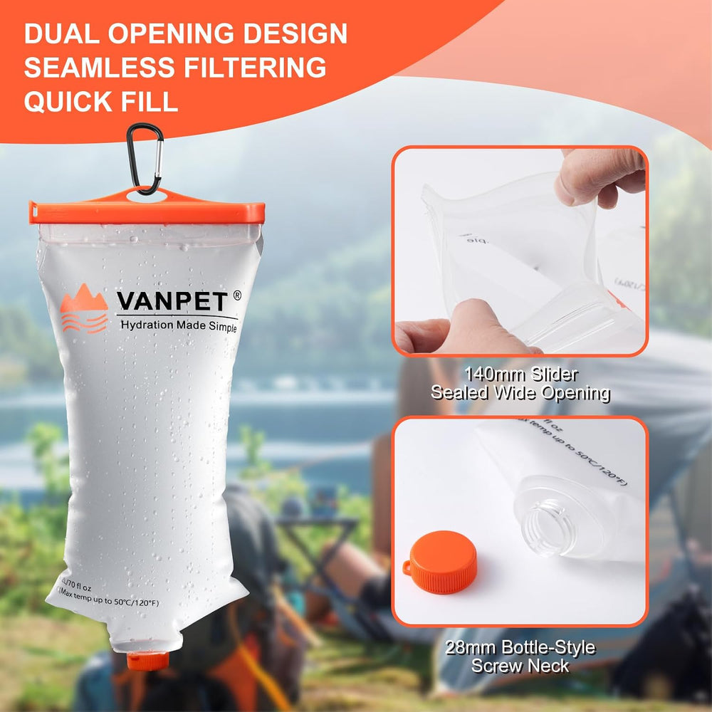 Upgrade Water Bag 2L Compatible with Sawyer Squeeze Water Filter, Durable TPU...