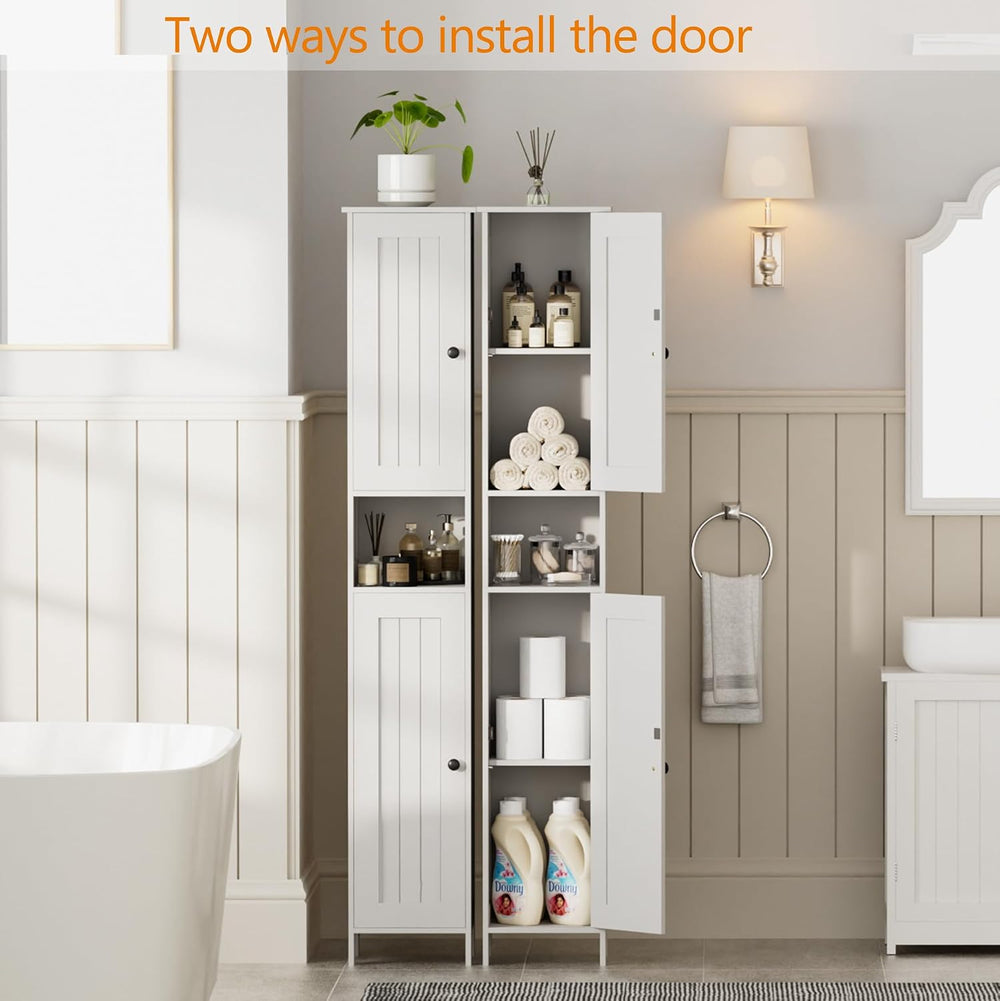 Homleke Tall Bathroom Storage Cabinet with 2 Doors, Slim Bathroom Cabinet | N...