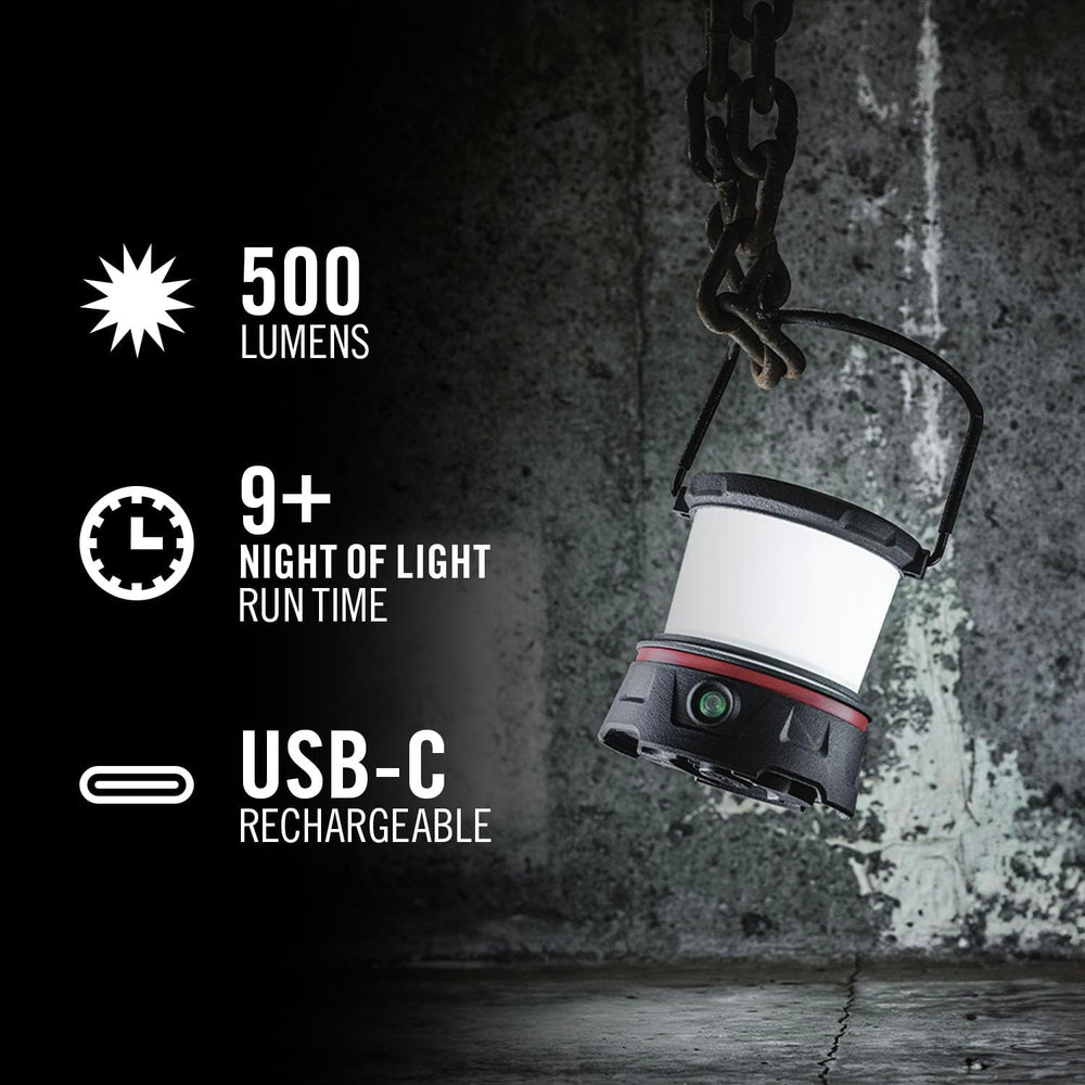 COAST EAL10R 500 Lumen Rechargeable Emergency Camping Lantern with Red Flashi...