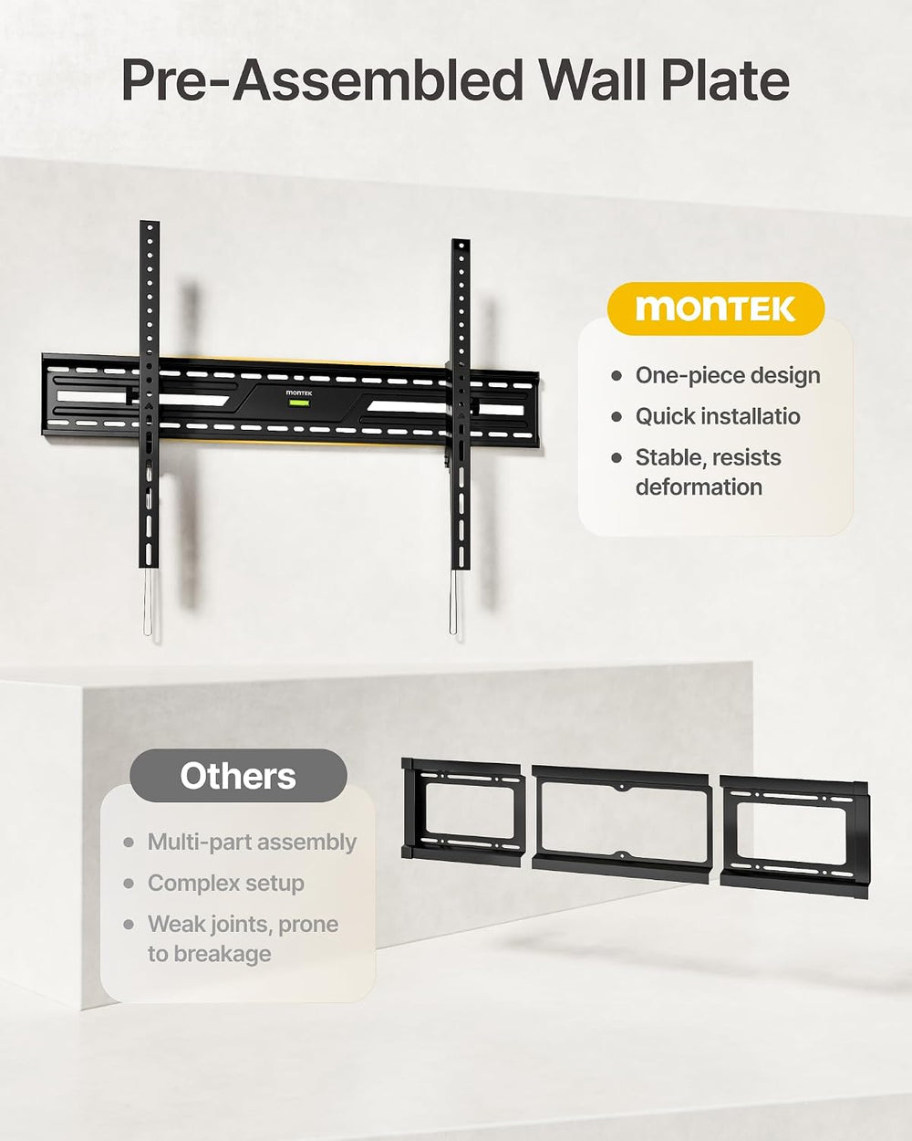 monTEK Heavy Duty Tilting TV Wall Mount for 50-100 Inch TVs up to 220lbs | 4X...