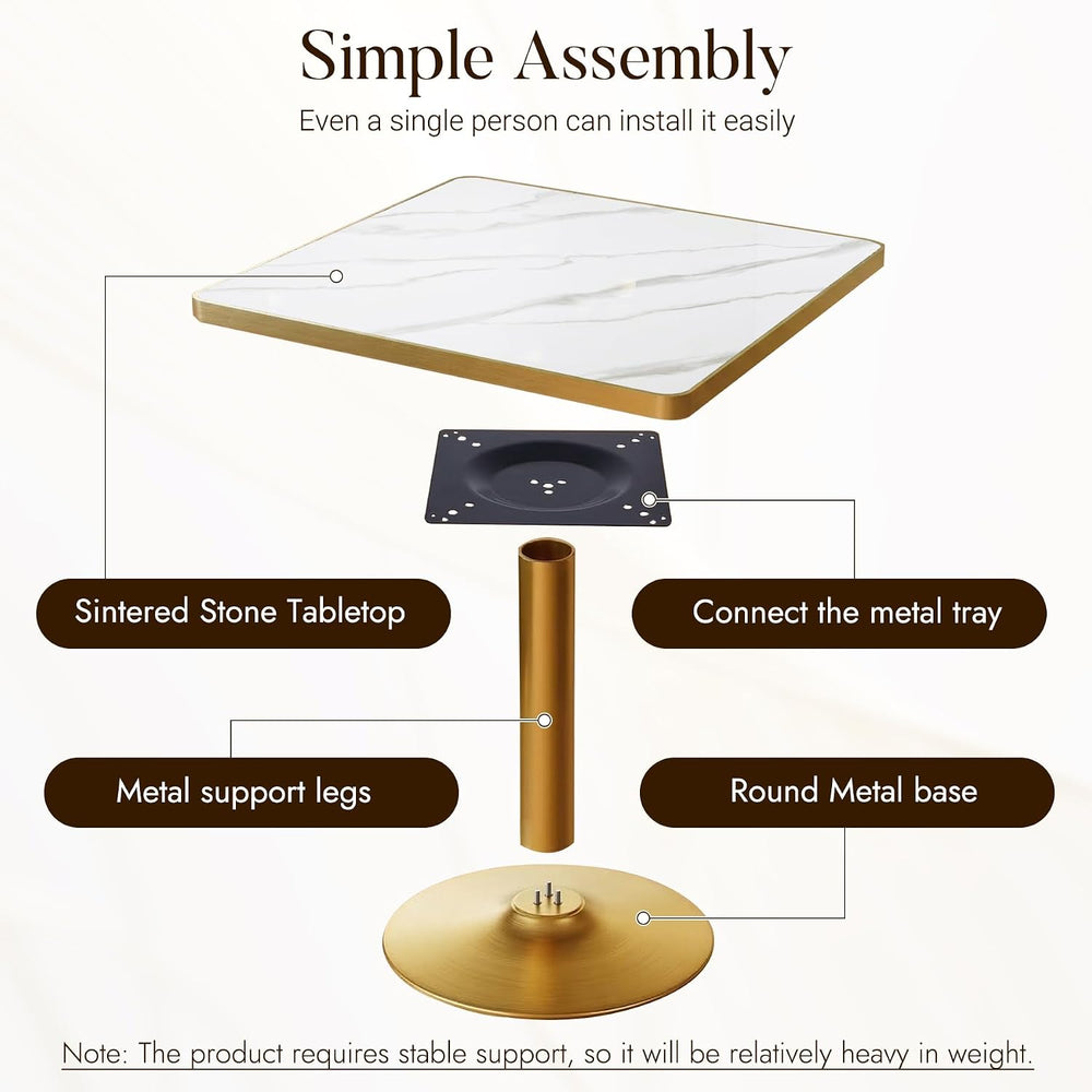 31.5" Square Dining Table, Square Restaurant Table with 1.2" Thick ...