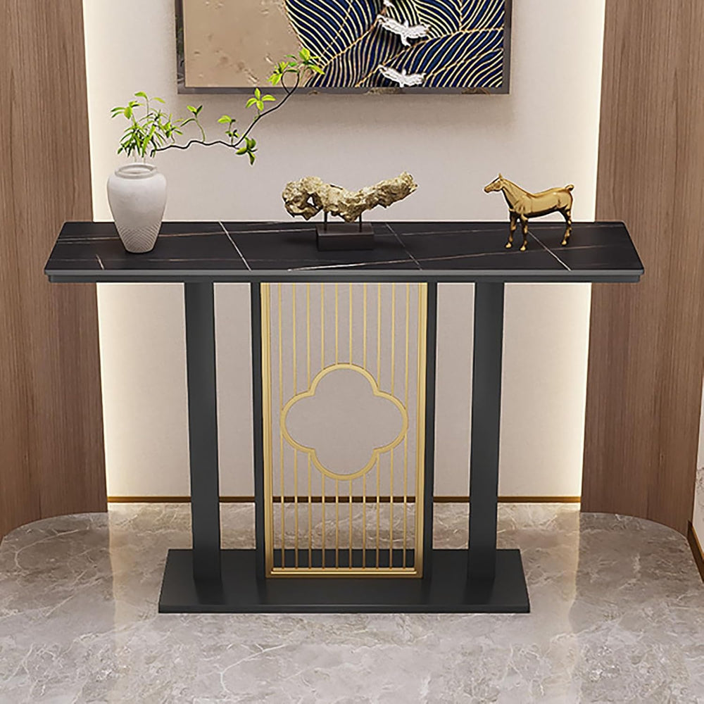 Entryway Accent Table with Metal Frame,Narrow Long Entryway Table with Thick ...