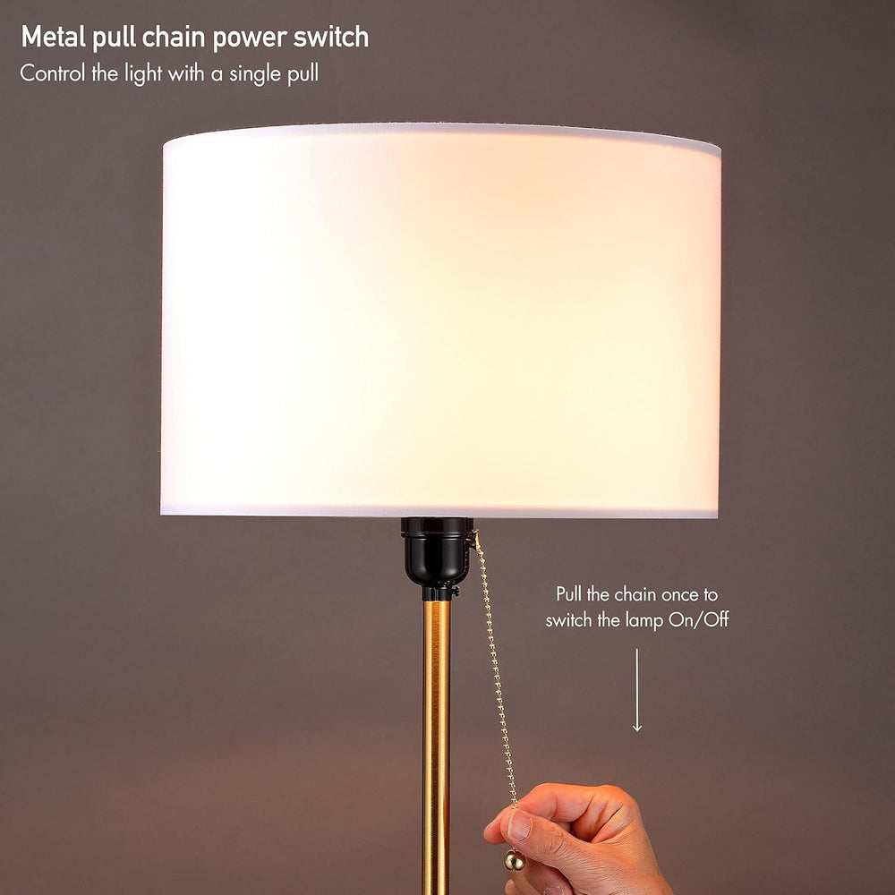 O’Bright Ted - Drum Shade Standing Lamp, Pull Chain Switch, E26 Socket, Moder...