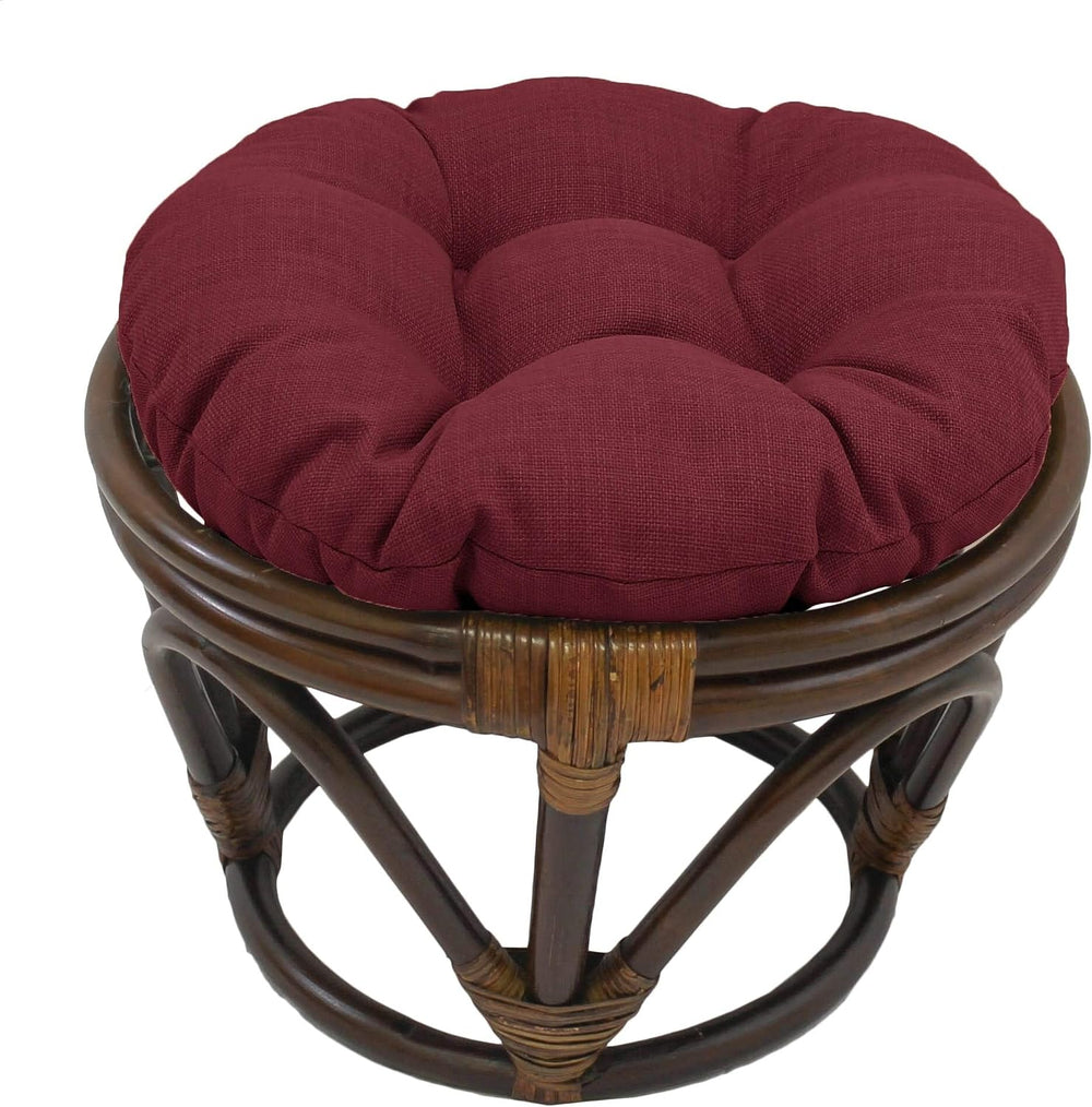 International Caravan Bali Papasan Footstool with Cushion Merlot
