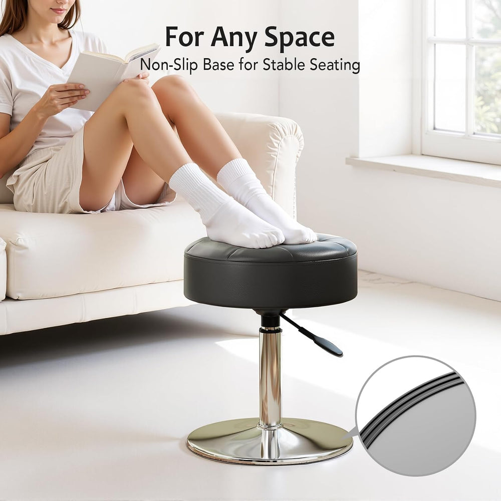 Youtanic Vanity Stool with Adjustable Height, 360°Swivel Ottoman Chair for Ad...