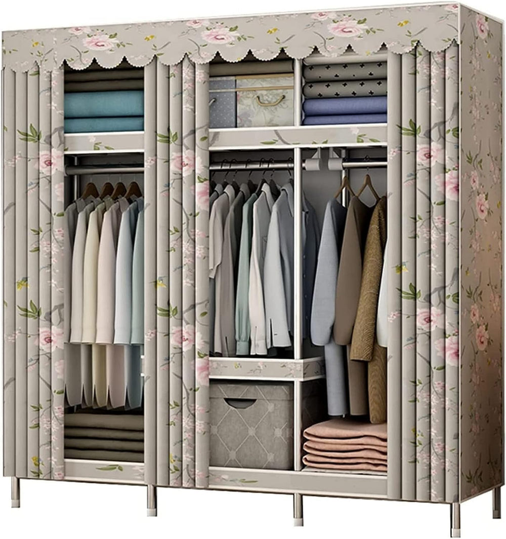 Portable Wardrobe Cloth Wardrobe Bedroom Closet,Open Metal Assemble Wardrobe ...