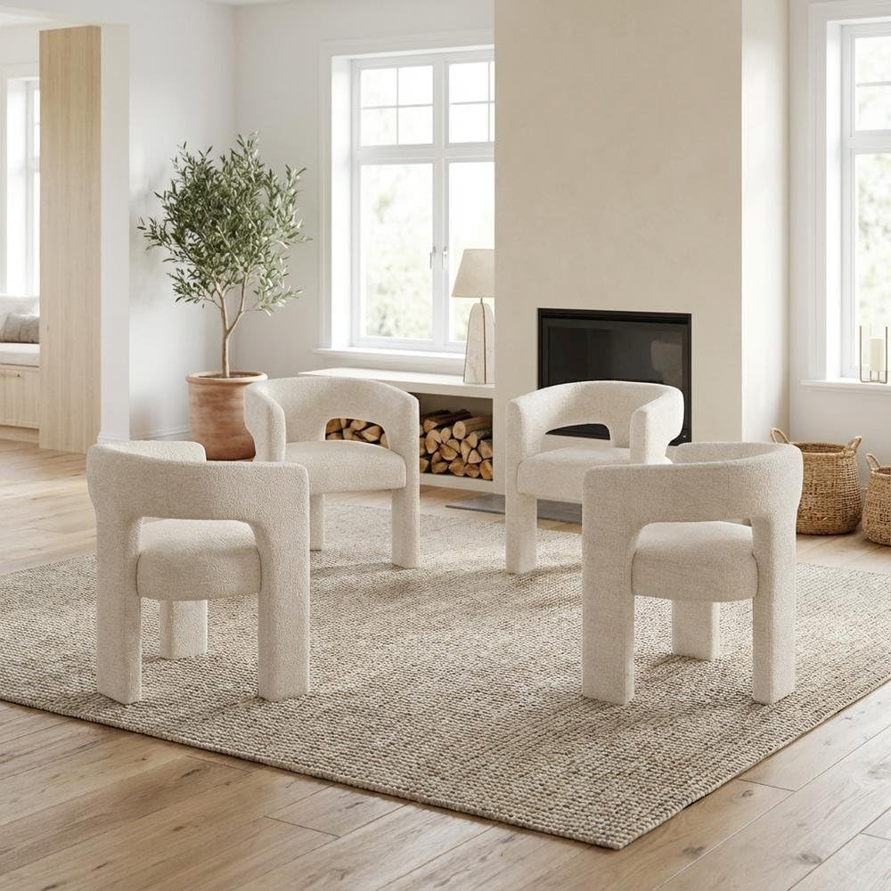 Jofran Gwen Jacquard Upholstered Accent Chair, Modern Luxury Plush Sculptural...